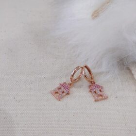 Orecchini casetta rosa