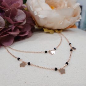 Collana double Star nero