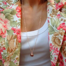 Collana 70cm cuore perlina