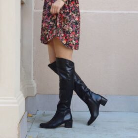 Over the knee pelle nera