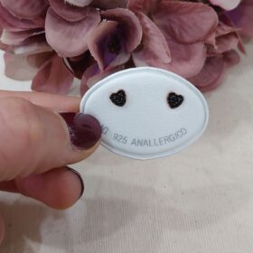 Orecchini mini cuori neri