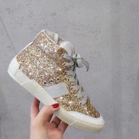 Sneaker stivaletto glitter oro