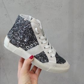 Sneaker stivaletto glitter silver