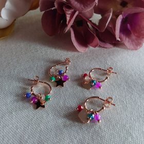 Orecchini semi cerchietto multicolor