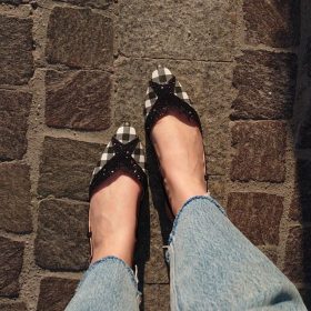 Slingback vichy nero