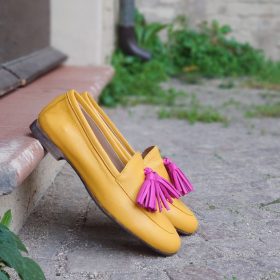 Mocassino giallo/fucsia