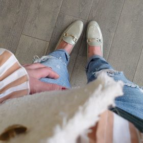 Mocassino vernice menta