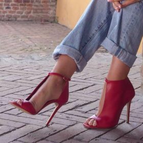 Open toe rosso