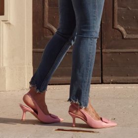 Slingback rosa tacco 7 cm