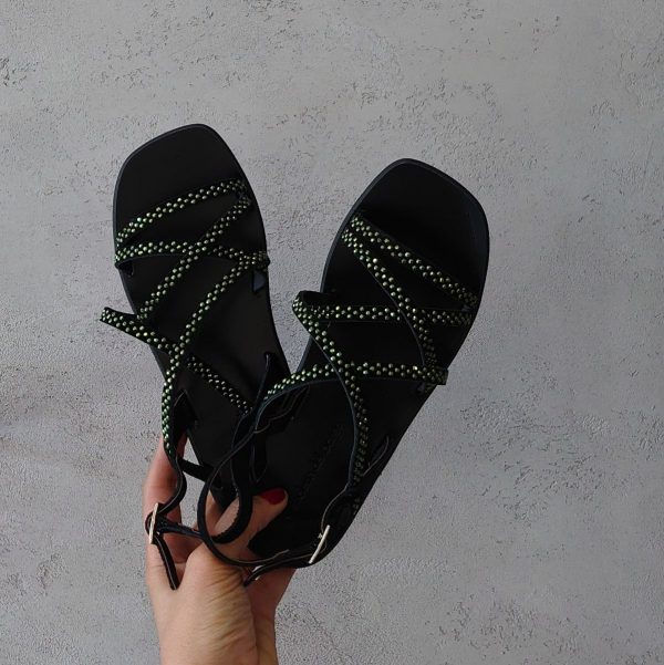 Sandalo Mirtilla nero/verde
