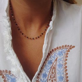 Girocollo cristalli bronzo antracite