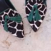 Loafer giraffata nappine verdi