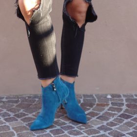 Tronchetto suede ottanio
