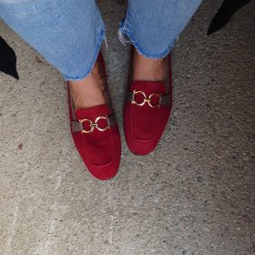 Mocassino suede bordeaux