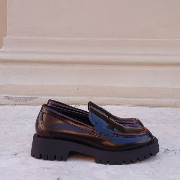 Loafer chunky pool cuoio