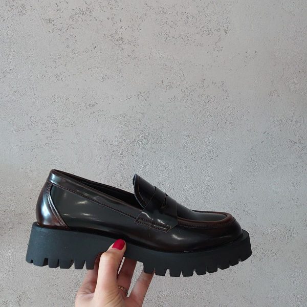 Loafer chunky pool cuoio