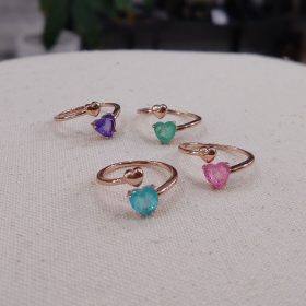 Anello zirconi cuore (vari colori)