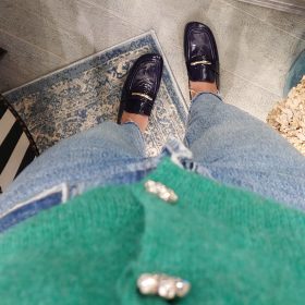 Mocassino vernice petrolio Poesie Veneziane