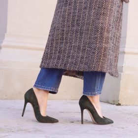 Décolleté suede verdone