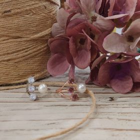 Anello perla zirconi (vari colori)