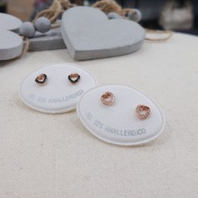 Orecchini micro cuori zirconcini (vari colori)