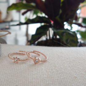 Anello regolabile micro sfere rosè gold(vari soggetti)