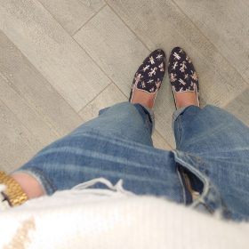 Loafer blu perlata libellule