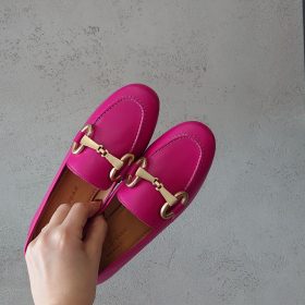 Mocassino nappa fucsia