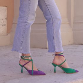 Décolleté bicolor verde viola
