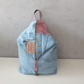 Zaino denim rosa