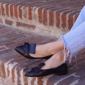 Flat Cherie nero Poesie Veneziane