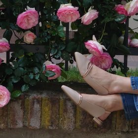 Slingback nude rosè gold