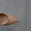 Slingback vernice nude tacco 7 cm clessidra