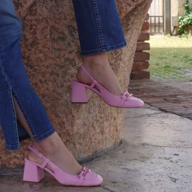 Slingback rosa tacco 7 cm