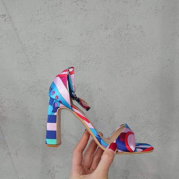 Sandalo multicolor tacco 8 cm