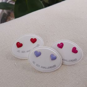 Orecchini cuori smaltati (vari colori)
