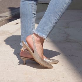 Slingback Cosmo glitter nude