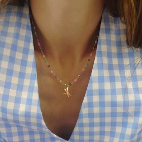 Girocollo Lumiere Bijoux libellula rosa