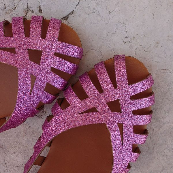 Sandalo new Panama glitter rosa
