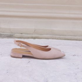 Slingback suede nude