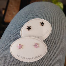 Orecchini stelline smaltate glitter (vari colori)