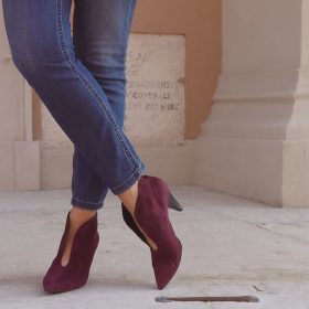 Tronchetto Dilia suede vino