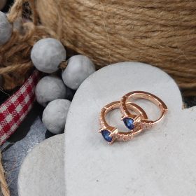 Orecchini cerchietto zirconi azzurro