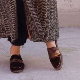 Mocassino velvet testa di moro