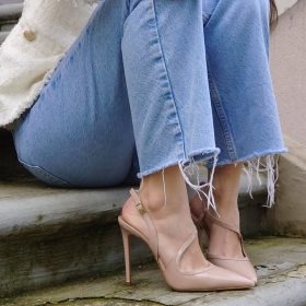 Slingback Jade vernice cipria