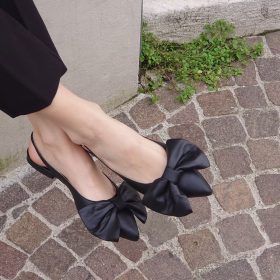 Slingback fiocco nero