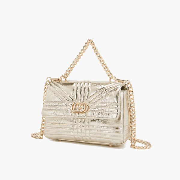 Shiny Stephy Hand Bag Gold La Carrie