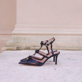 Slingback fiocchetti nera