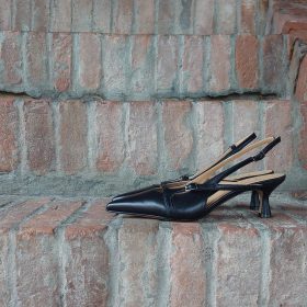 Slingback Sveva nappa nera
