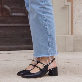 Slingback Eris nappa nera